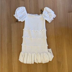 Katie J NYC White Ruffle Dress